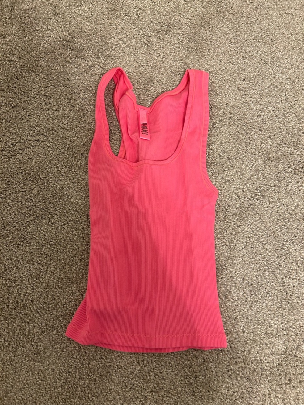 SKIMS Ribbed Hot Pink Racerback Tank